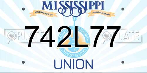 742L77 Mississippi License Plate