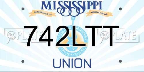 742LTT Mississippi License Plate