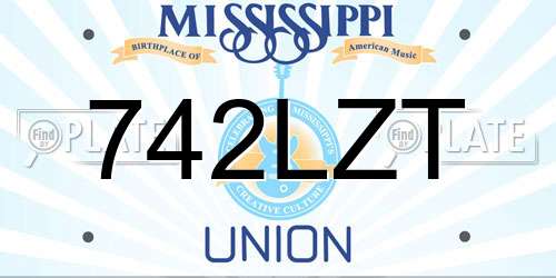 742LZT Mississippi License Plate