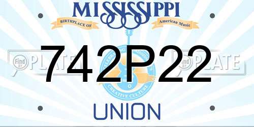 742P22 Mississippi License Plate