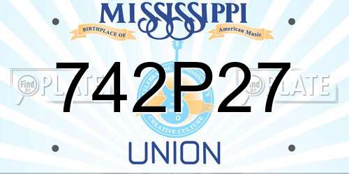 742P27 Mississippi License Plate