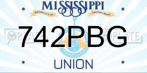 742PBG Mississippi License Plate