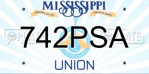 742PSA Mississippi License Plate