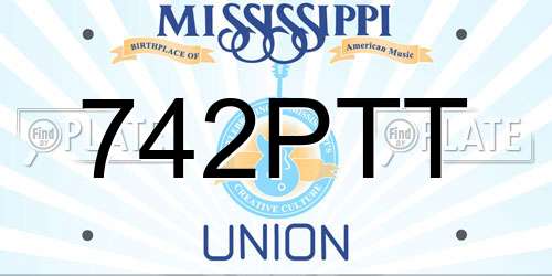 742PTT Mississippi License Plate