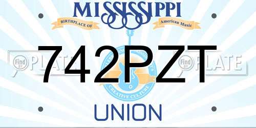 742PZT Mississippi License Plate