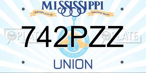 742PZZ Mississippi License Plate