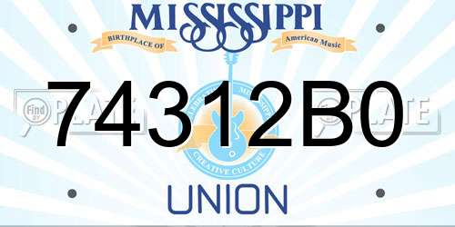 74312B0 Mississippi License Plate