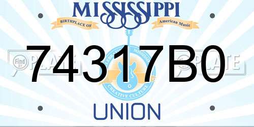 74317B0 Mississippi License Plate