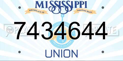 7434644 Mississippi License Plate
