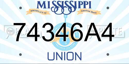 74346A4 Mississippi License Plate