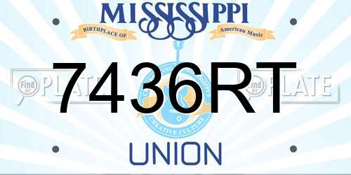 7436RT Mississippi License Plate