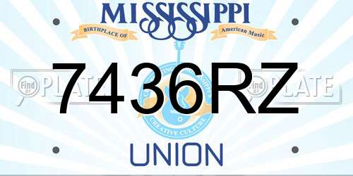 7436RZ Mississippi License Plate