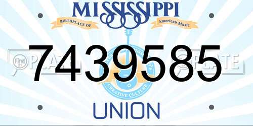 7439585 Mississippi License Plate