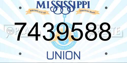 7439588 Mississippi License Plate