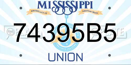 74395B5 Mississippi License Plate