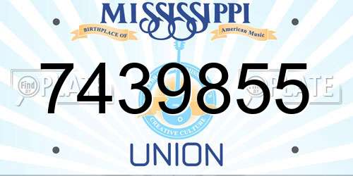 7439855 Mississippi License Plate