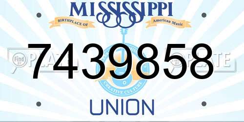 7439858 Mississippi License Plate
