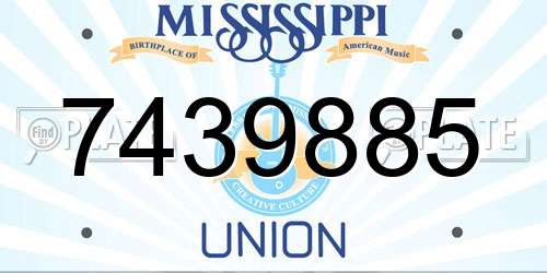 7439885 Mississippi License Plate