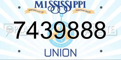 7439888 Mississippi License Plate