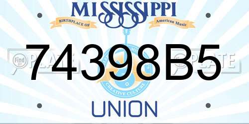 74398B5 Mississippi License Plate
