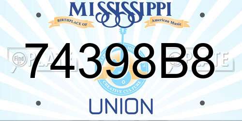 74398B8 Mississippi License Plate