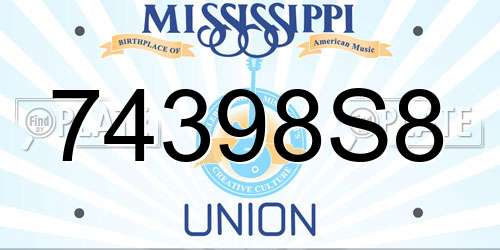 74398S8 Mississippi License Plate