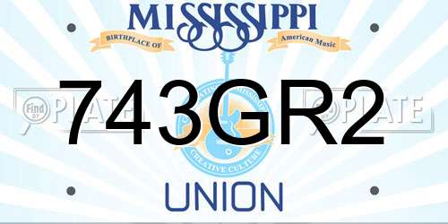 743GR2 Mississippi License Plate