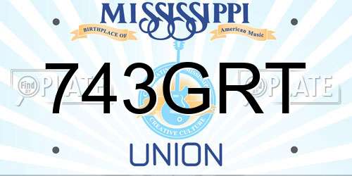 743GRT Mississippi License Plate