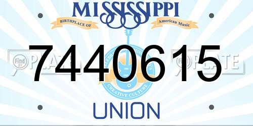 7440615 Mississippi License Plate