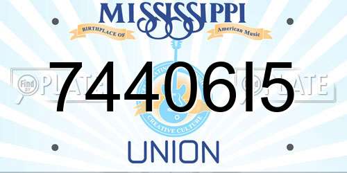 74406I5 Mississippi License Plate