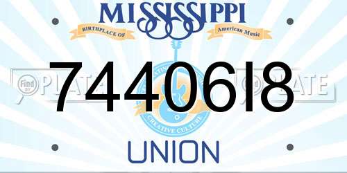 74406I8 Mississippi License Plate