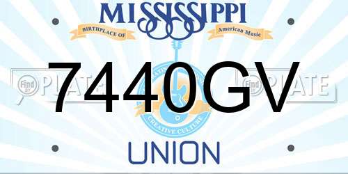7440GV Mississippi License Plate