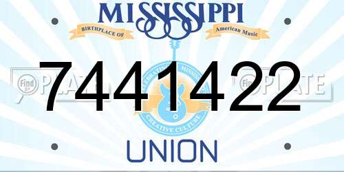 7441422 Mississippi License Plate