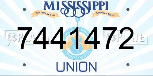 7441472 Mississippi License Plate