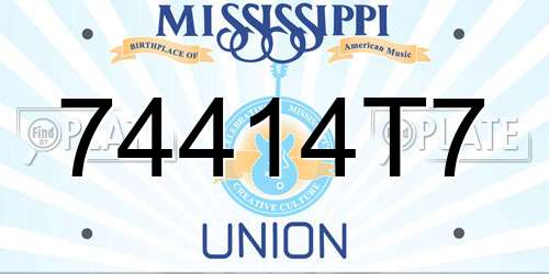 74414T7 Mississippi License Plate