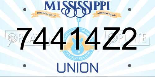 74414Z2 Mississippi License Plate