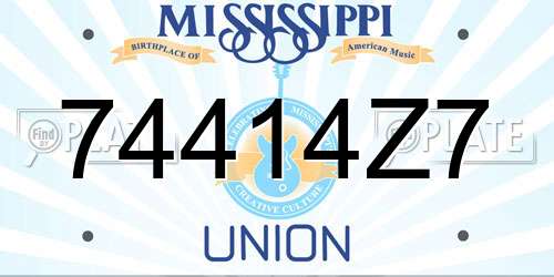 74414Z7 Mississippi License Plate