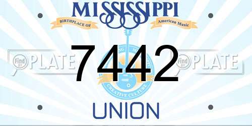 7442 Mississippi License Plate