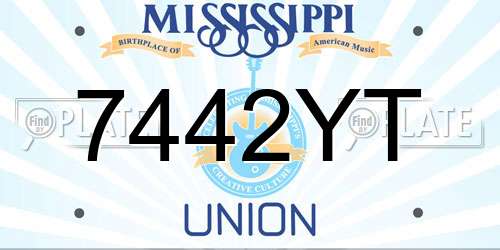 7442YT Mississippi License Plate