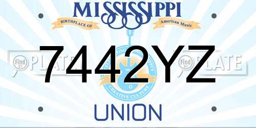 7442YZ Mississippi License Plate