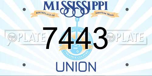 7443 Mississippi License Plate