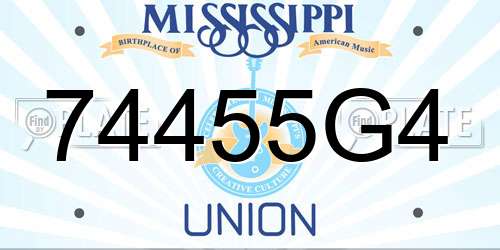 74455G4 Mississippi License Plate