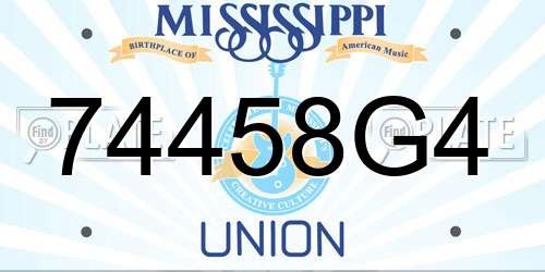 74458G4 Mississippi License Plate