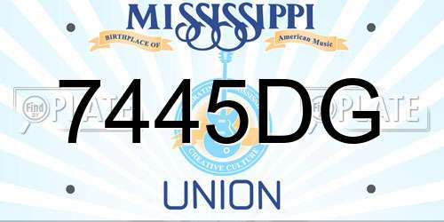 7445DG Mississippi License Plate