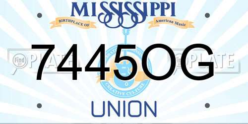 7445OG Mississippi License Plate