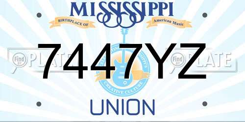 7447YZ Mississippi License Plate
