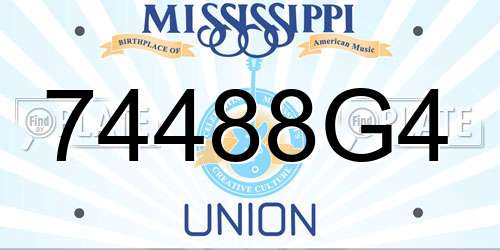 74488G4 Mississippi License Plate