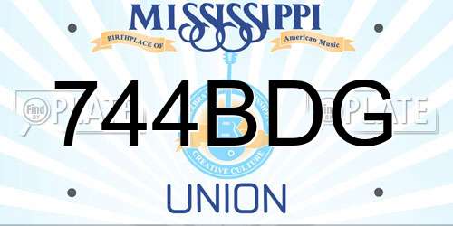 744BDG Mississippi License Plate