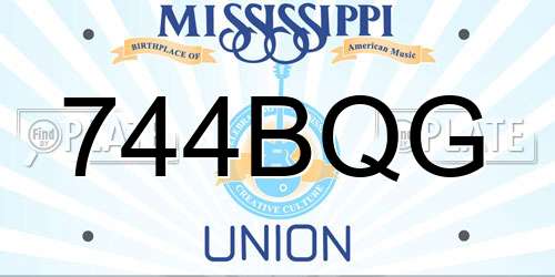 744BQG Mississippi License Plate