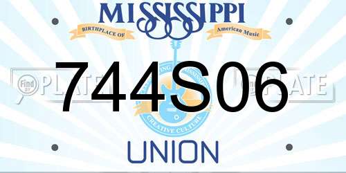 744S06 Mississippi License Plate